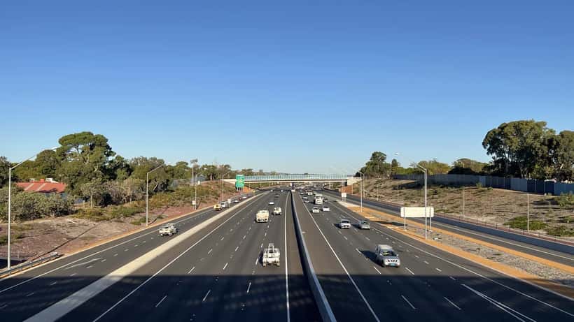 Tonkin Highway in Redcliffe, Western Australia, showing the multi-lane highway used by thousands of Perth commuters daily