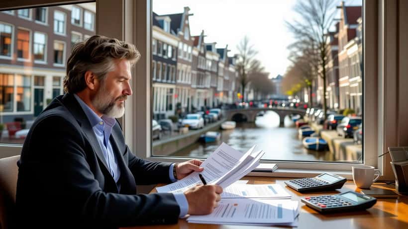 Financieel planner overlegt pensioen en ontslagvergoeding met een ervaren werknemer