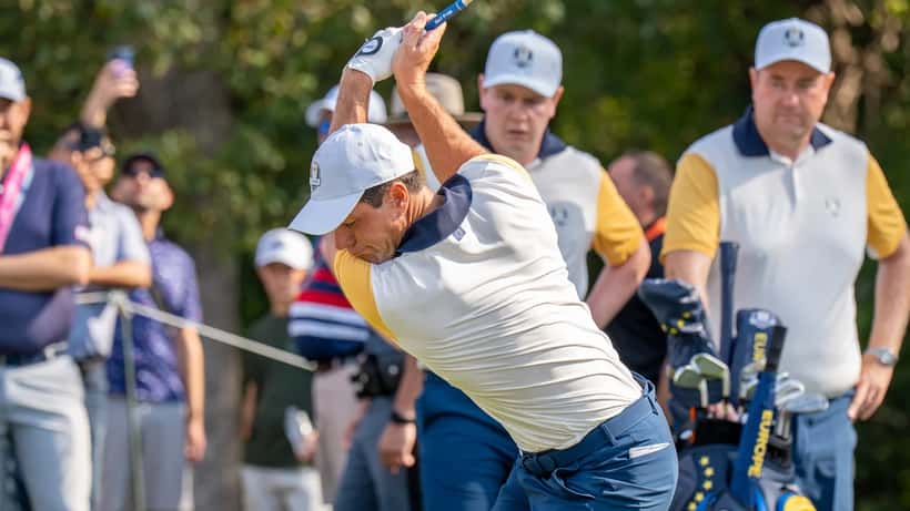 Viktor Hovland under Ryder Cup 2025 med golfkølle