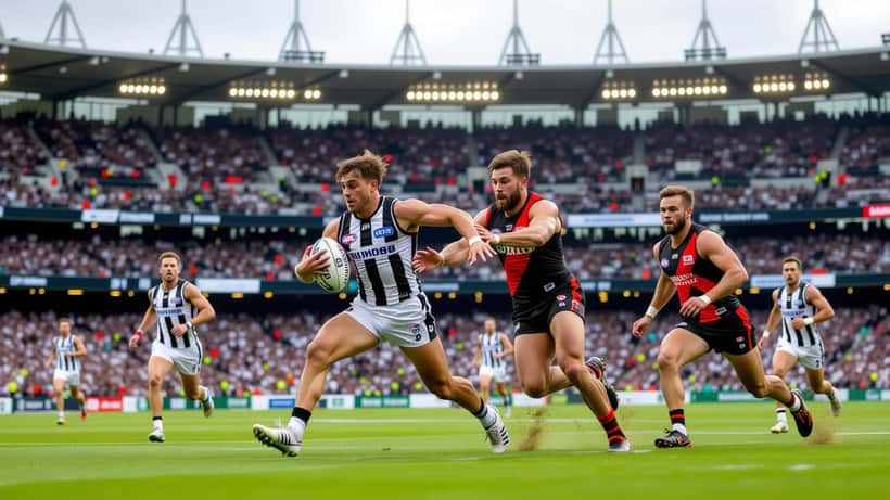 AFL players from Collingwood and Richmond competing at the MCG in 2026