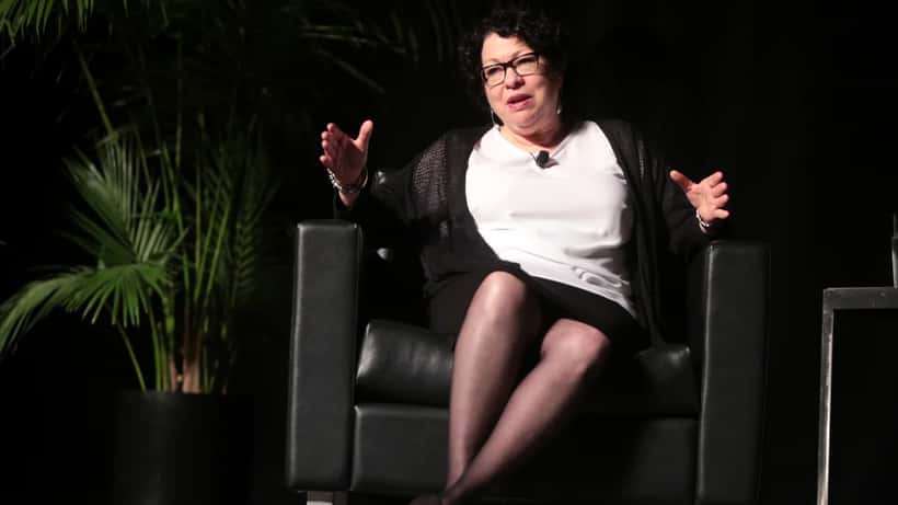 Justice Sonia Sotomayor speaking at University of Kansas in April 2026