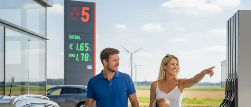 Nederlands gezin tankt goedkoper bij Belgisch tankstation aan de grens