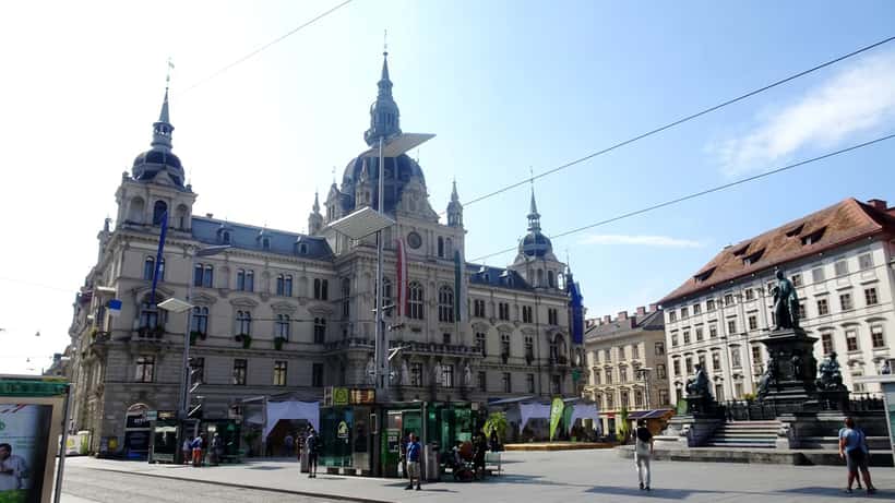 Graz Hauptplatz und Rathaus in Österreich