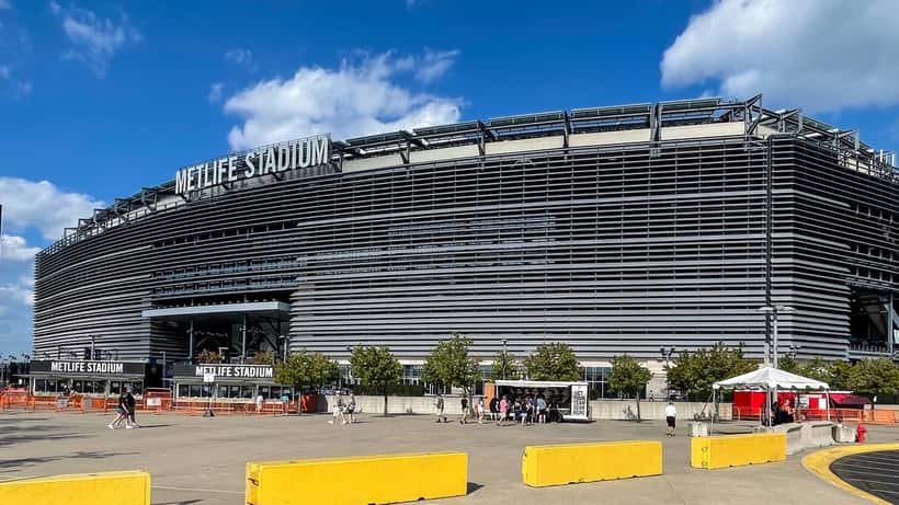 Vista aérea del MetLife Stadium en East Rutherford, Nueva Jersey, sede de la Final de la Copa del Mundo FIFA 2026