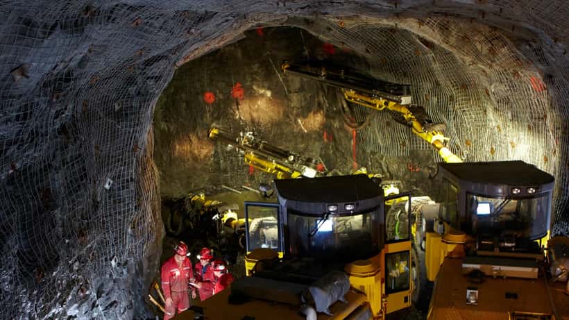 Underground mining operations at a Canadian mine site representing resource sector investment