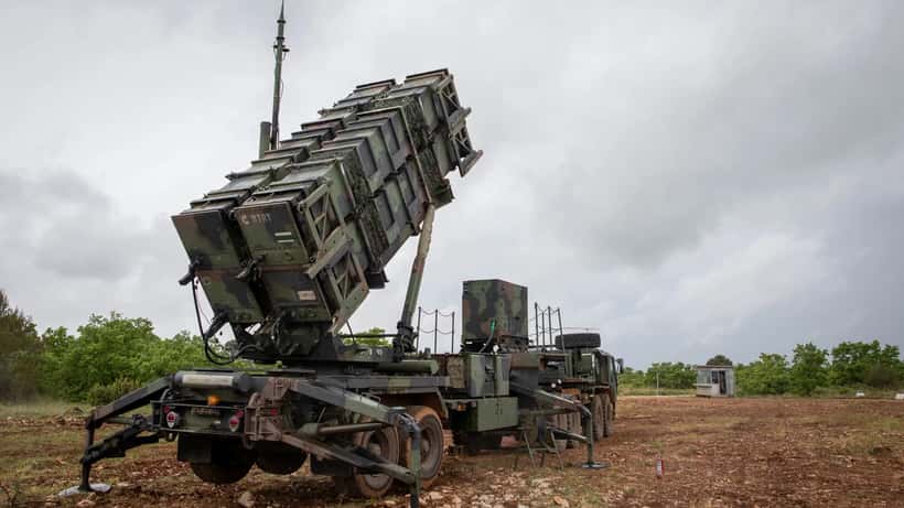 Patriot PAC-3 missilsystem med avfyringsramp under militärövning i Sverige