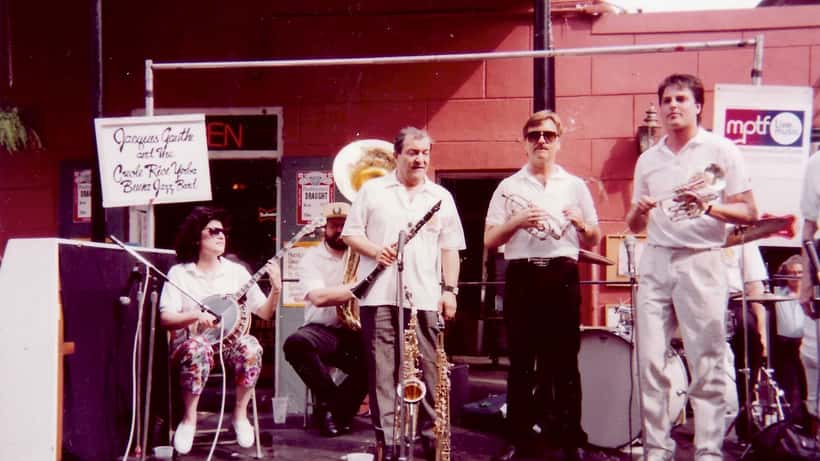 Musicians performing at French Quarter Festival in New Orleans