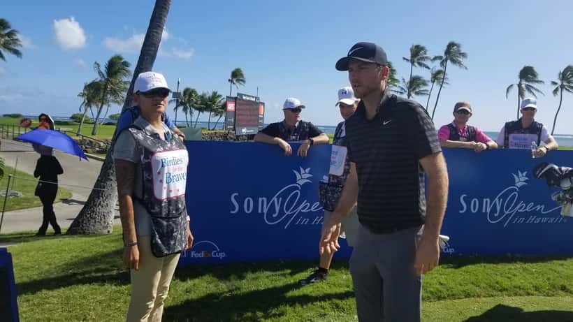 Russell Henley playing golf at the Sony Open in Hawaii, 2018