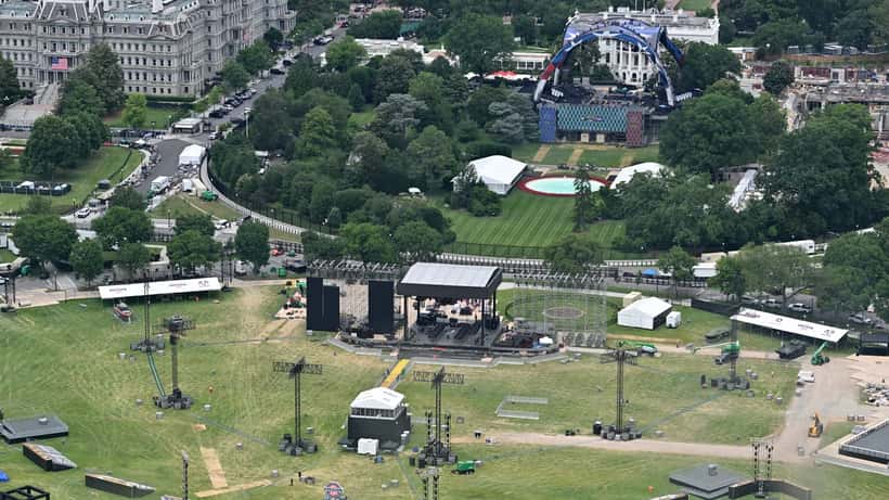 Arena UFC Freedom 250 allestita sul South Lawn della Casa Bianca, Washington D.C., giugno 2026