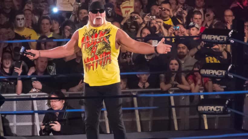 Hulk Hogan at a professional wrestling event in January 2013