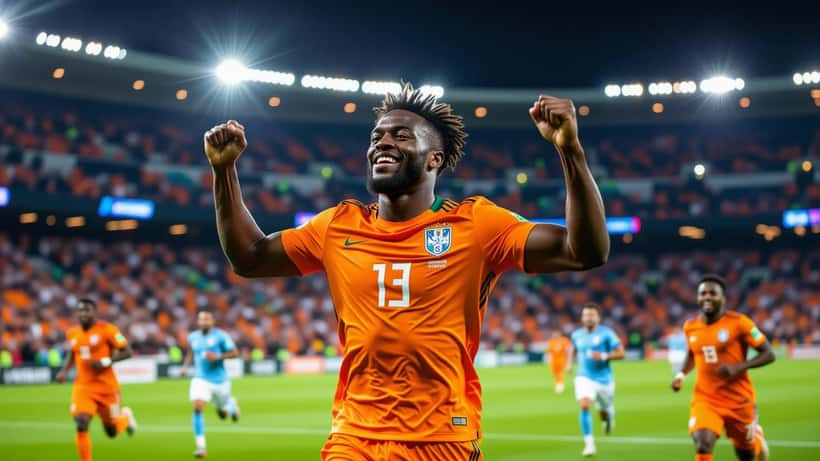 Amad Diallo célèbre son but décisif pour la Côte d'Ivoire au Mondial 2026 à Philadelphia