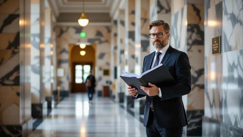 Brottmålsadvokat granskar häktningshandlingar i svensk tingsrätt