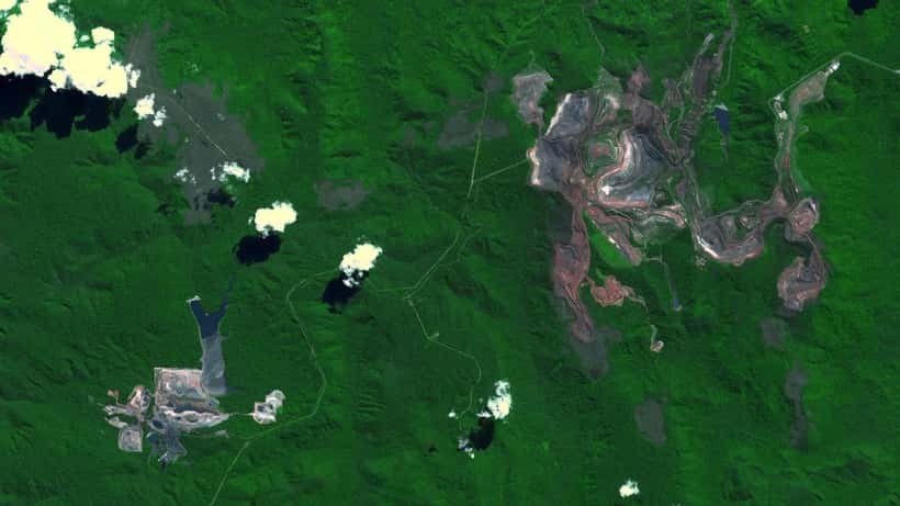 Vista aérea da mina de Carajás da Vale no Pará, Brasil