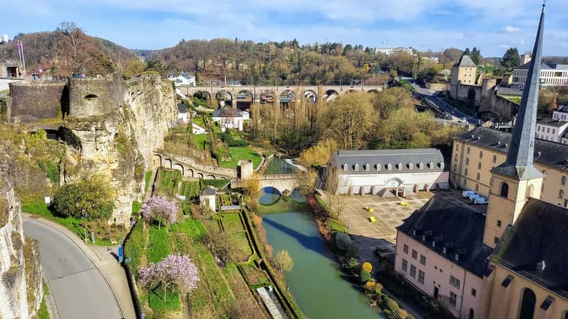 Aerial view of Luxembourg City lower town