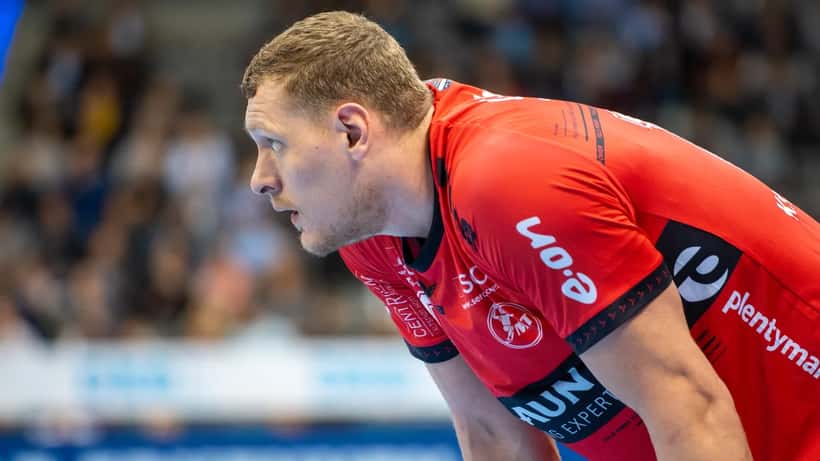 MT Melsungen Spieler im Bundesliga-Spiel gegen TVB Stuttgart