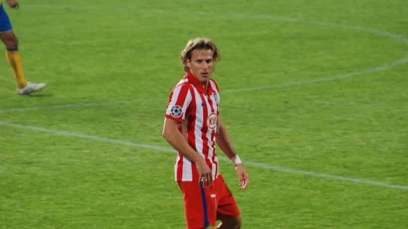Diego Forlán con la camiseta del Atlético de Madrid