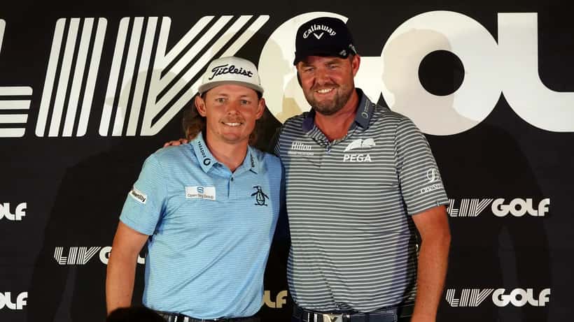 Cameron Smith at an introductory press conference as an Australian professional golfer and LIV Golf competitor