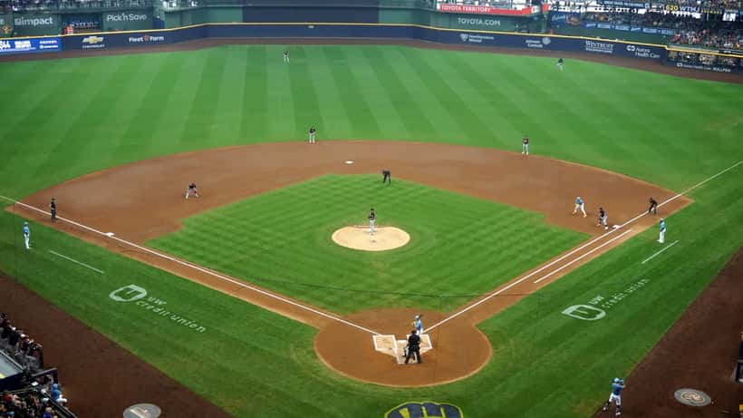 Cleveland Guardians players in game action at Progressive Field during the 2024 MLB season