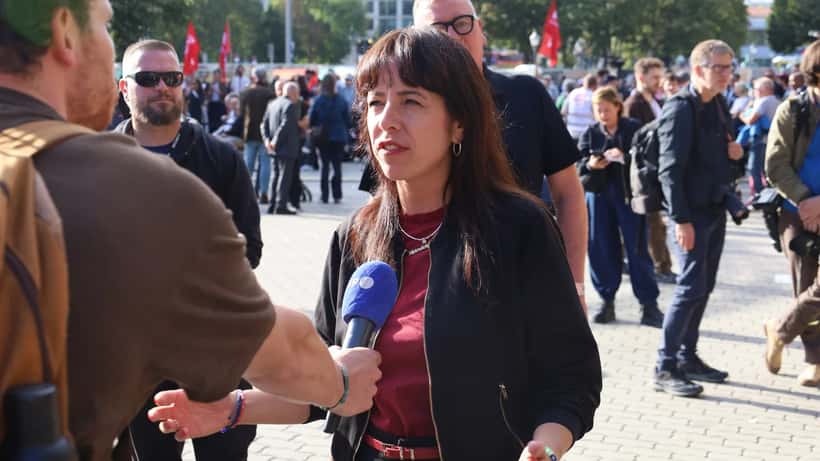 Elif Eralp et Die Linke lors du rassemblement final à Berlin, 18 septembre 2026