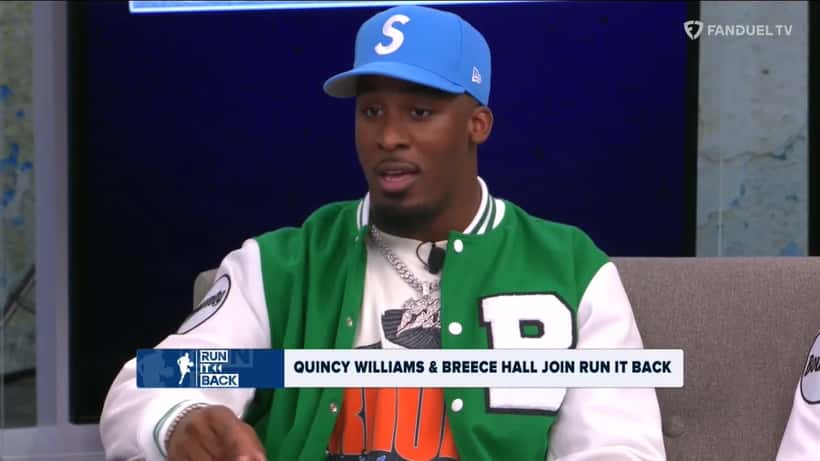 Breece Hall, running back de los New York Jets, en una entrevista — imagen de referencia sobre lesión de cuádriceps en la NFL 2026
