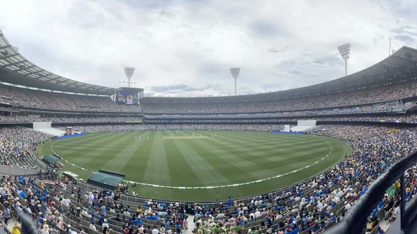 Vista panorámica de un estadio de críquet durante un Test internacional