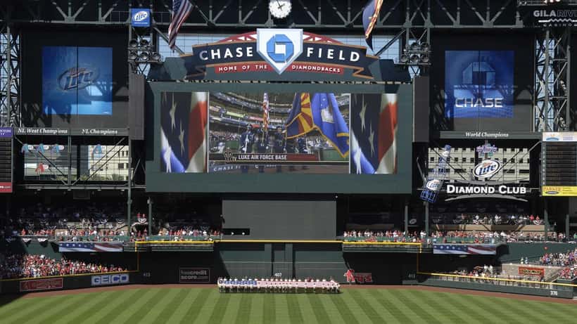 Diamondbacks season opener crowd at Chase Field in Phoenix, Arizona