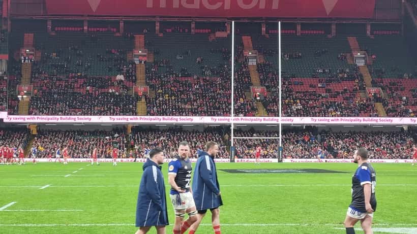 Joueurs de rugby de l'équipe de France lors du Tournoi des Six Nations 2026