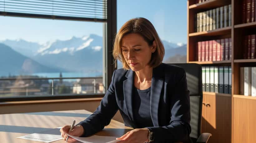 Avocate expliquant les droits des victimes d'incendie dans un bureau à Annecy
