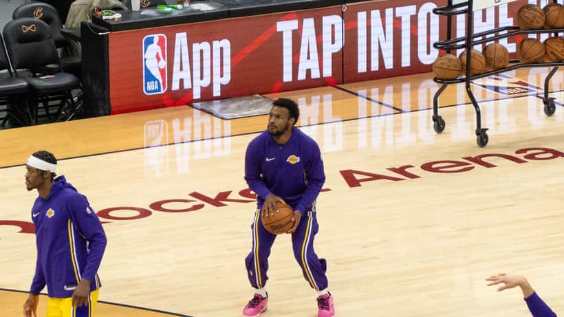 Bronny James of the Los Angeles Lakers during a basketball game
