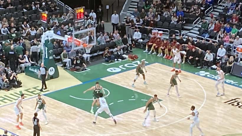 Action de jeu lors d'un match NBA des Cleveland Cavaliers