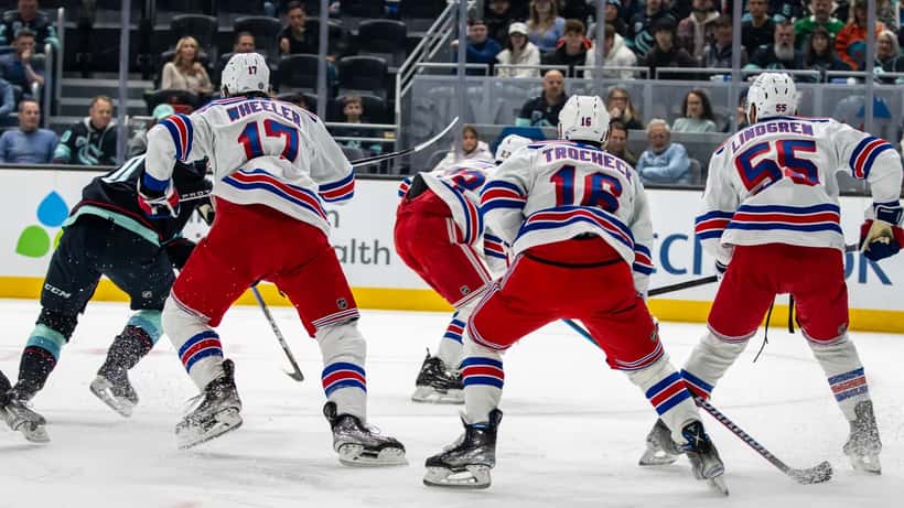 Vincent Trocheck of the New York Rangers on the ice during an NHL game
