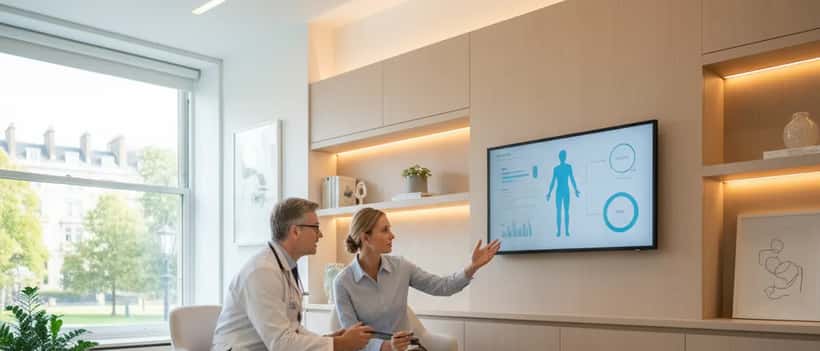 UK doctor discussing weight loss health risks with patient