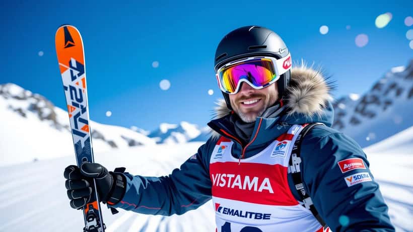 Alexis Pinturault en tenue de ski alpin sur une piste enneigée en 2026