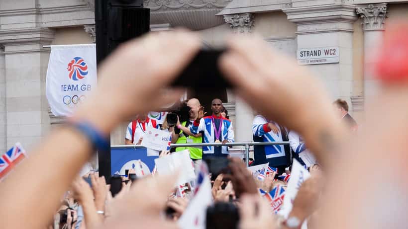 Sir Mo Farah running in the 2023 London Marathon, showing endurance and fitness at age 40+
