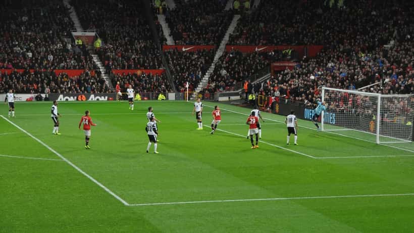 Old Trafford football stadium set fra tribunen, Manchester United