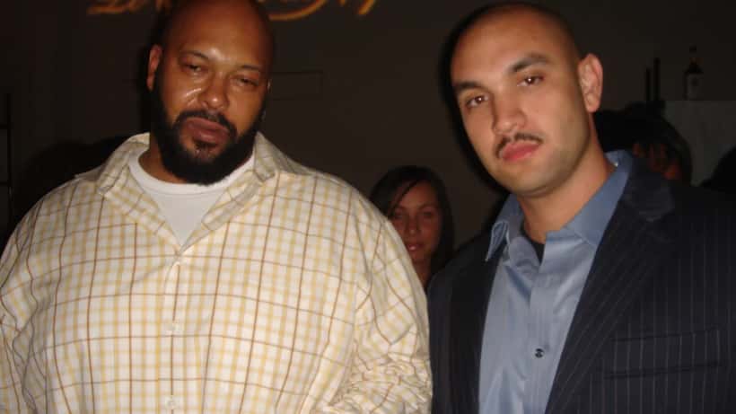 Suge Knight at a music event, co-founder of Death Row Records