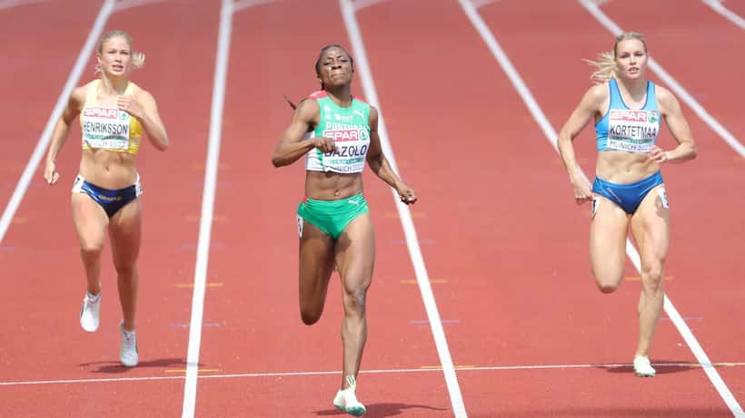 Julia Henriksson springer 200 meter vid EM 2022, plantar fascia idrottsskada och specialistvård