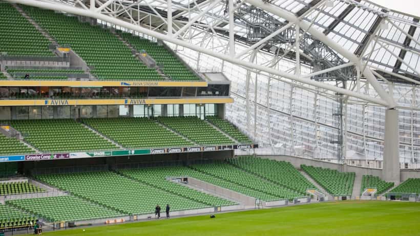 Inside view of the Aviva Stadium Dublin where Ireland beat Qatar 1-0 on 28 May 2026 in a 10-a-side international friendly