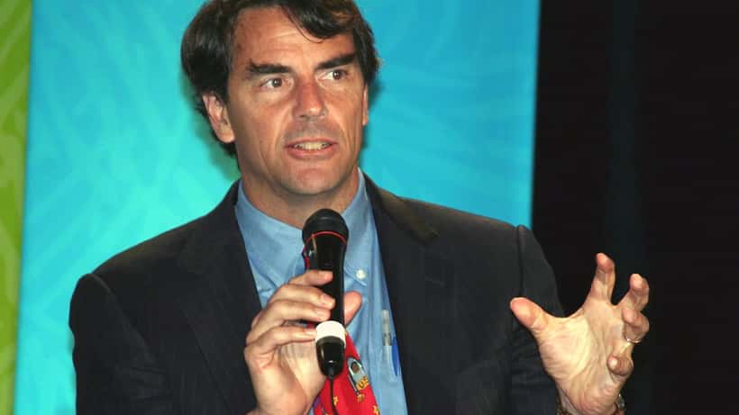 Tim Draper, investisseur en capital-risque et défenseur du Bitcoin, lors d'une conférence