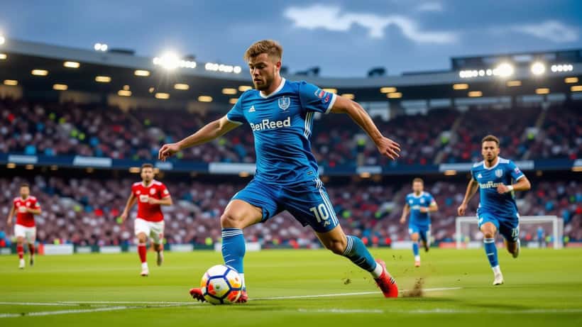 Thelo Aasgård i Rangers tröja under en match 2026