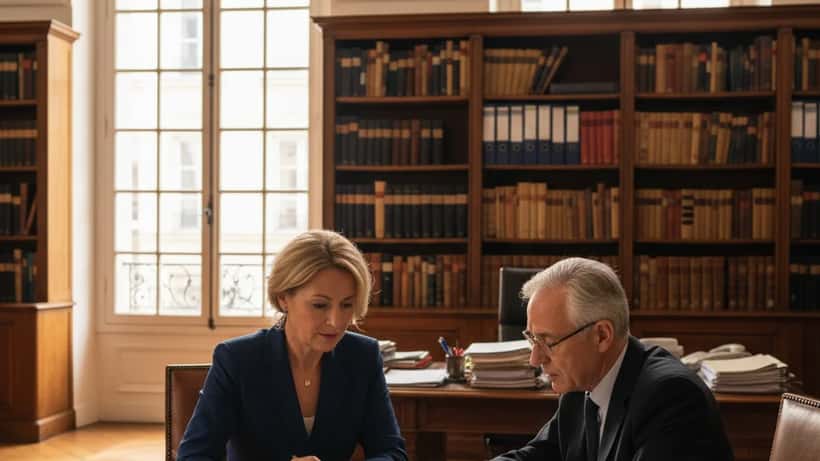 Femme consultant un notaire pour planification successorale en France