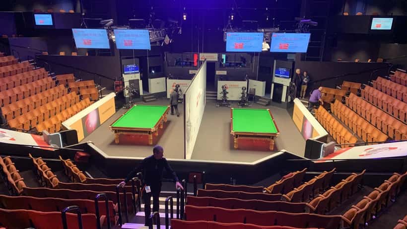 Das Crucible Theatre in Sheffield, Austragungsort der Snooker-Weltmeisterschaft