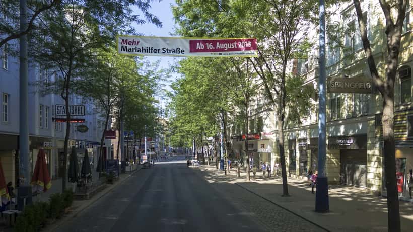 Mariahilfer Straße in Wien-Neubau – einer der meistfrequentierten Bezirke
