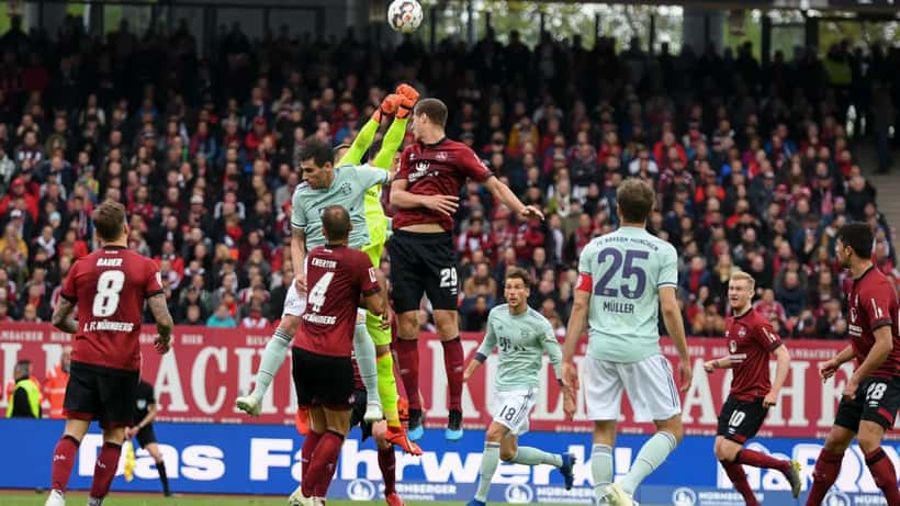 Bundesliga-Spieler im DFL-Match FC Bayern München gegen 1. FC Nürnberg, April 2019