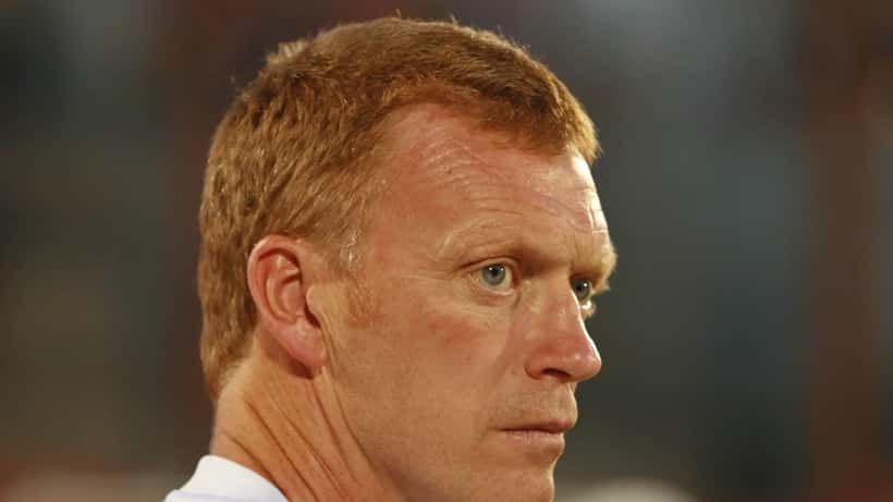 David Moyes on the Everton touchline during a Premier League match in 2026