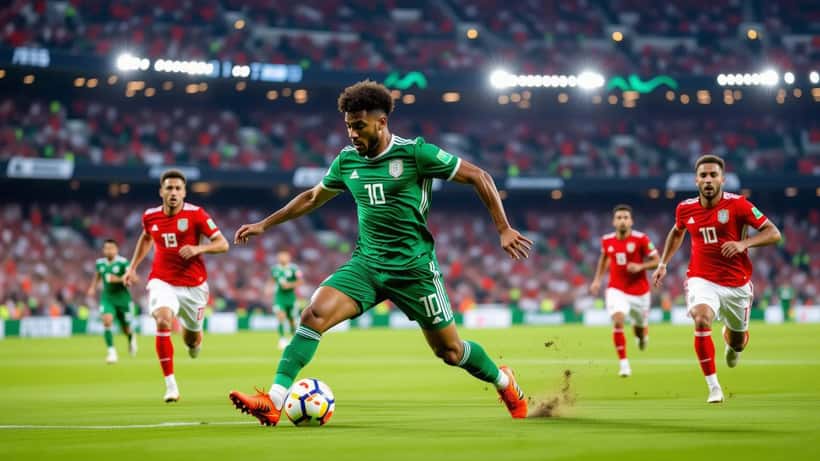 Ibrahim Maza mediocampista argelino en acción durante el Mundial 2026