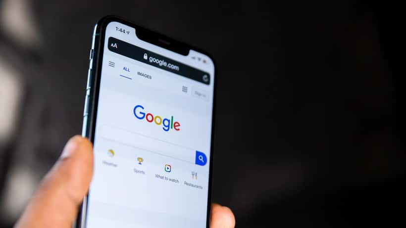 Page d'accueil Google sur un écran d'ordinateur
