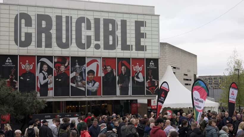 The Crucible Theatre during the 2026 World Snooker Championship in Sheffield