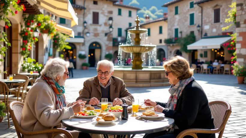 Mercato contadino in piazza a Ferrara, prodotti freschi e tradizioni alimentari italiane