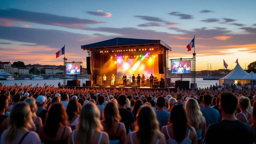 Foule profitant d'un concert en plein air aux Francofolies de La Rochelle 2026